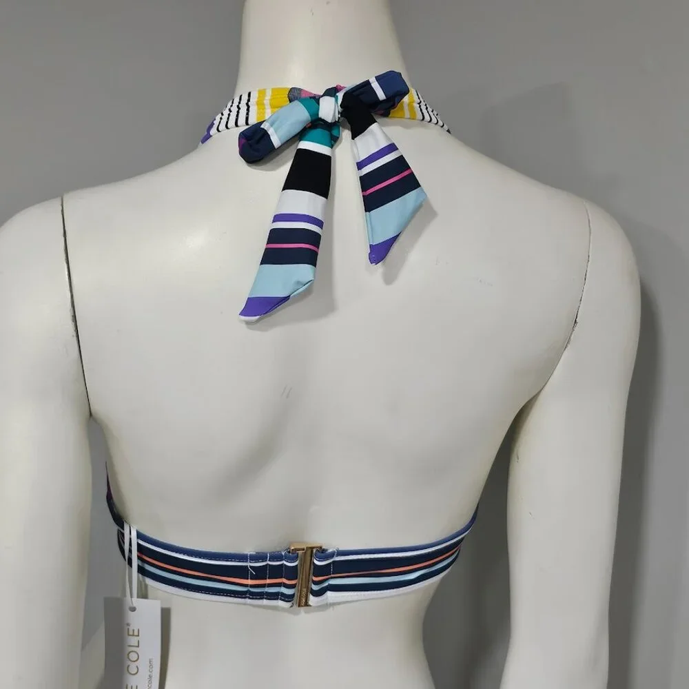 Anne Cole Marilyn Striped Halter Bikini Top